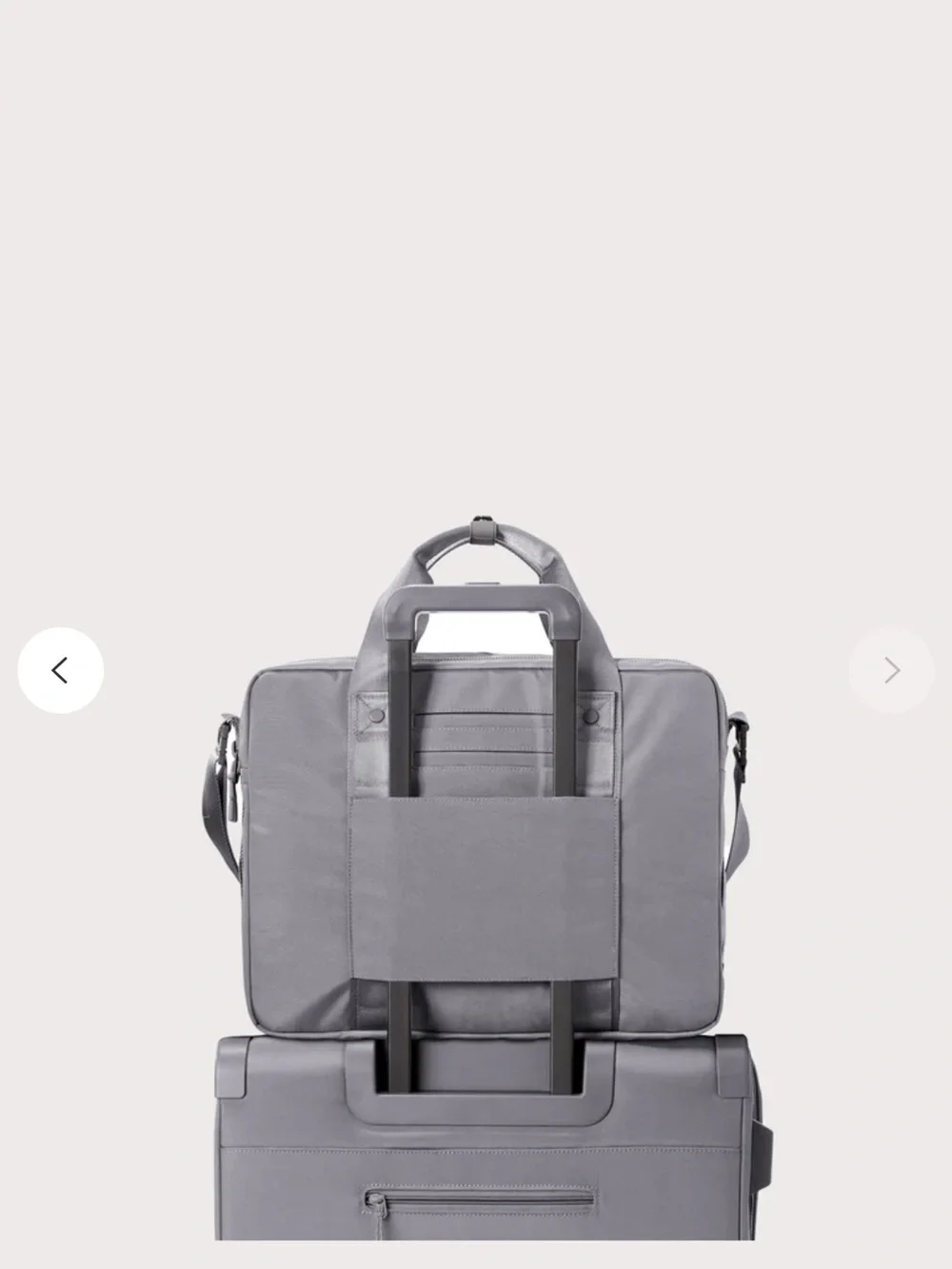Grey Briefcase Shoulder Bag - Minimal Business Laptop Bag